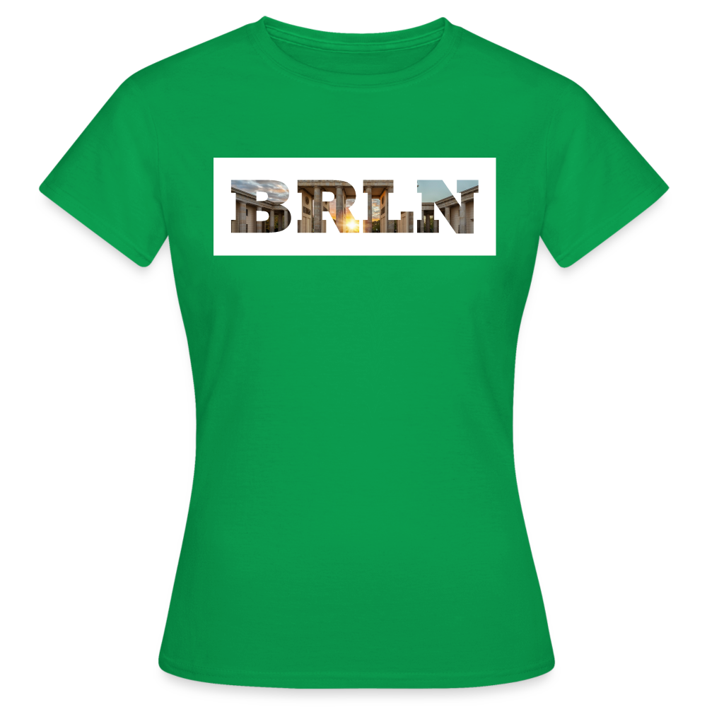 T-Shirt Ladies Berlin "BRLN Brandenburger Tor" Bright Edition - Kelly Green