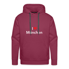 Hoodie "I Love München" Bright Edition - Bordeaux