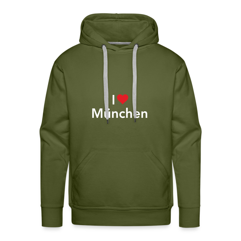 Hoodie "I Love München" Bright Edition - Olivgrün