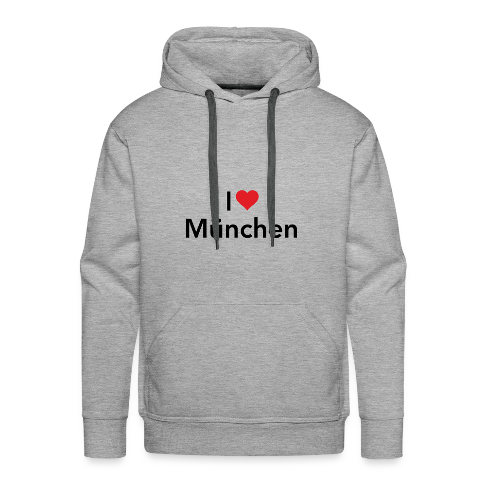 Hoodie "I Love München" Dark Edition - Grau meliert