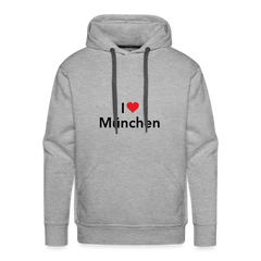 Hoodie "I Love München" Dark Edition - Grau meliert