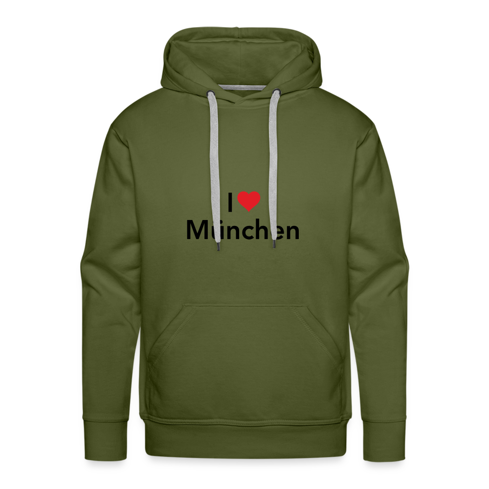 Hoodie "I Love München" Dark Edition - Olivgrün