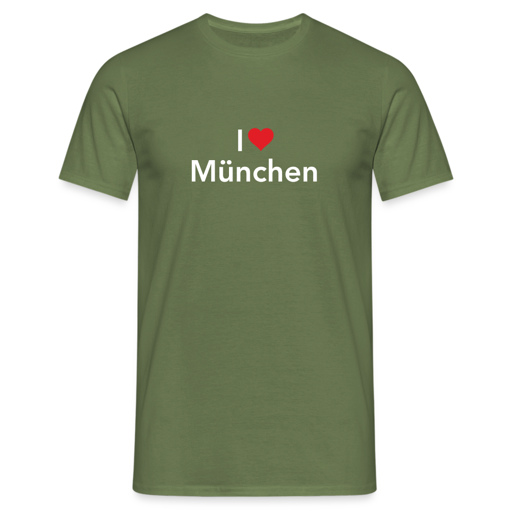 T-Shirt "I Love München" Bright Edition - Militärgrün
