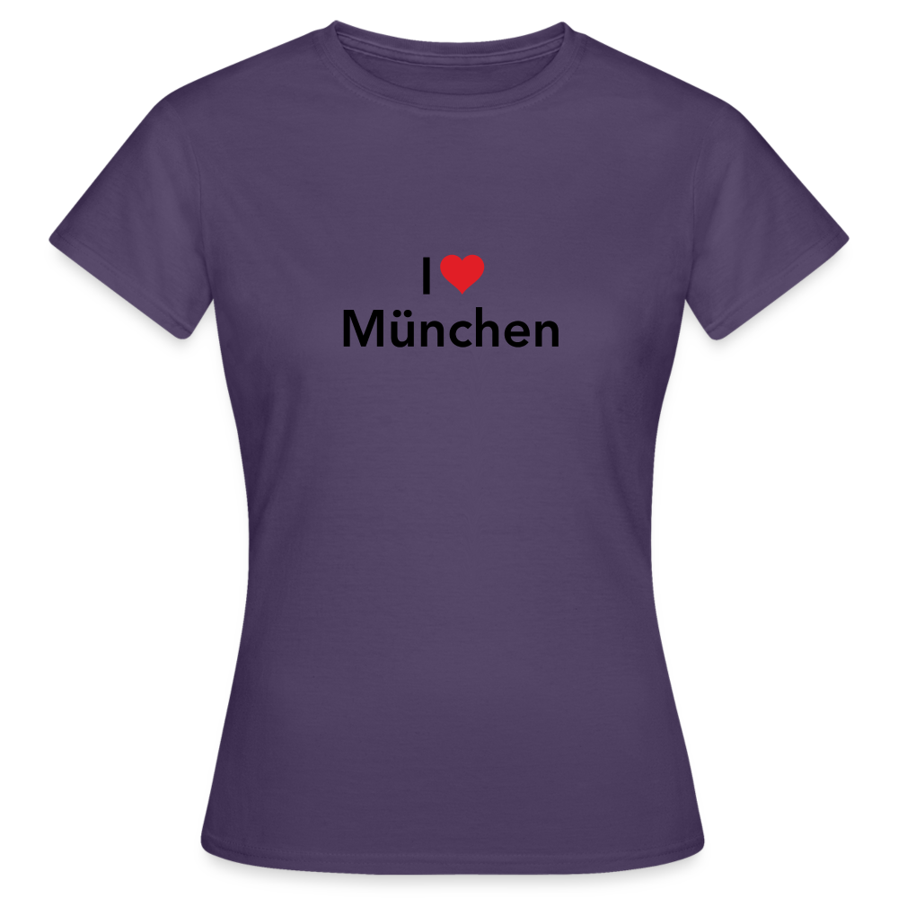 T-Shirt Ladies "I Love München" - Dunkellila