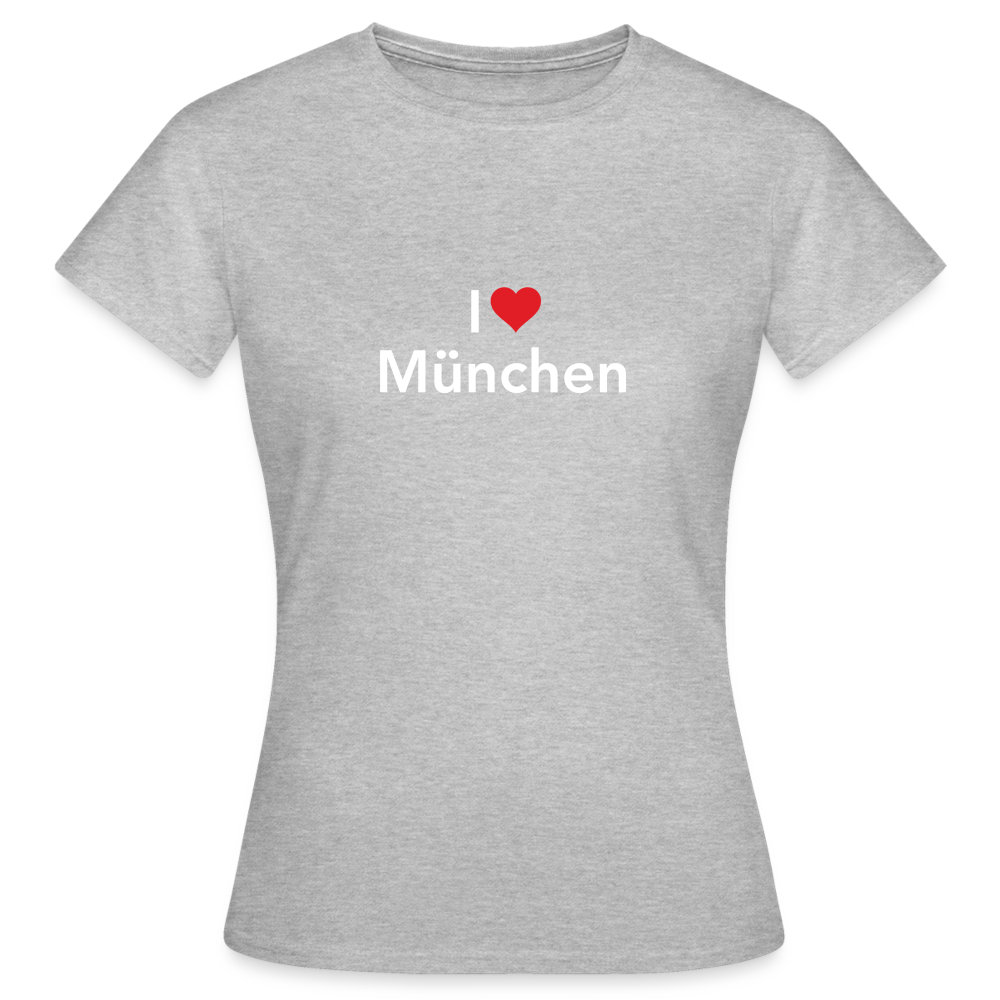 T-Shirt Ladies "I Love München" Bright Edition - Grau meliert