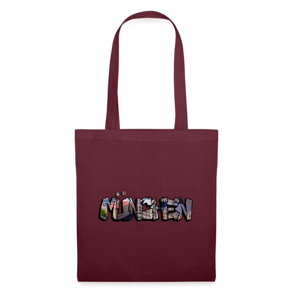 Tote Bag München "Graffiti" - Burgunderrot