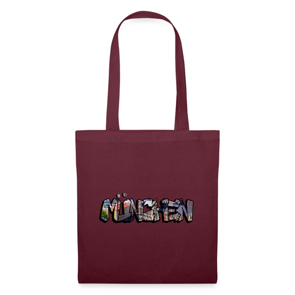 Tote Bag München "Graffiti" - Burgunderrot