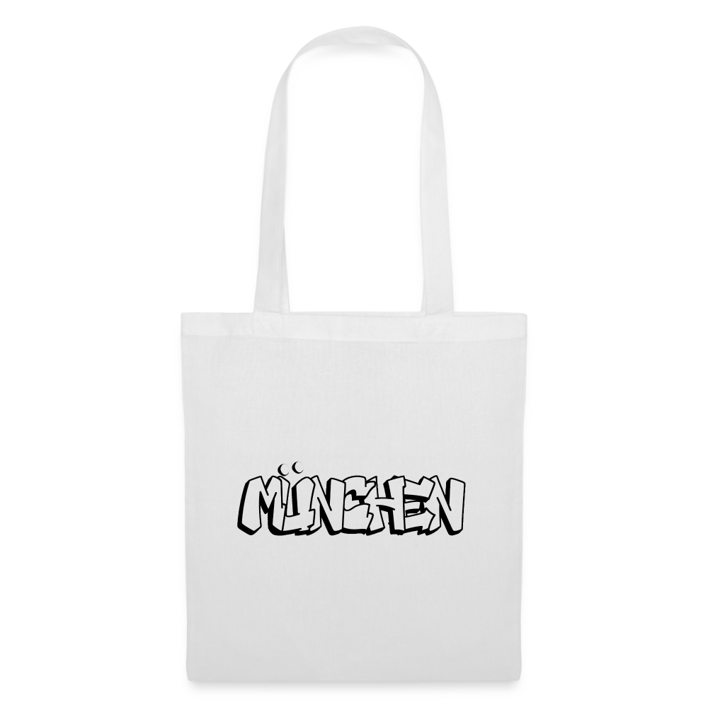 Tote Bag München "Graffiti Black" - Weiß