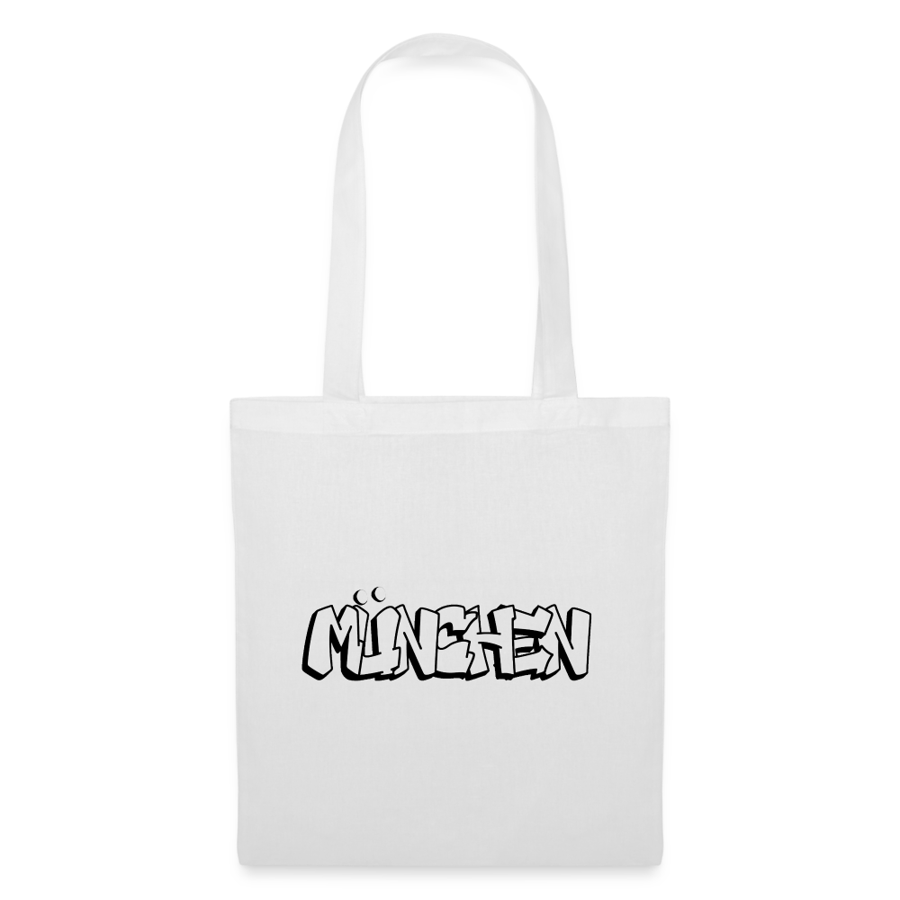 Tote Bag München "Graffiti Black" - Weiß