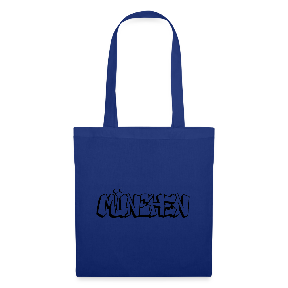 Tote Bag München "Graffiti Black" - Royalblau