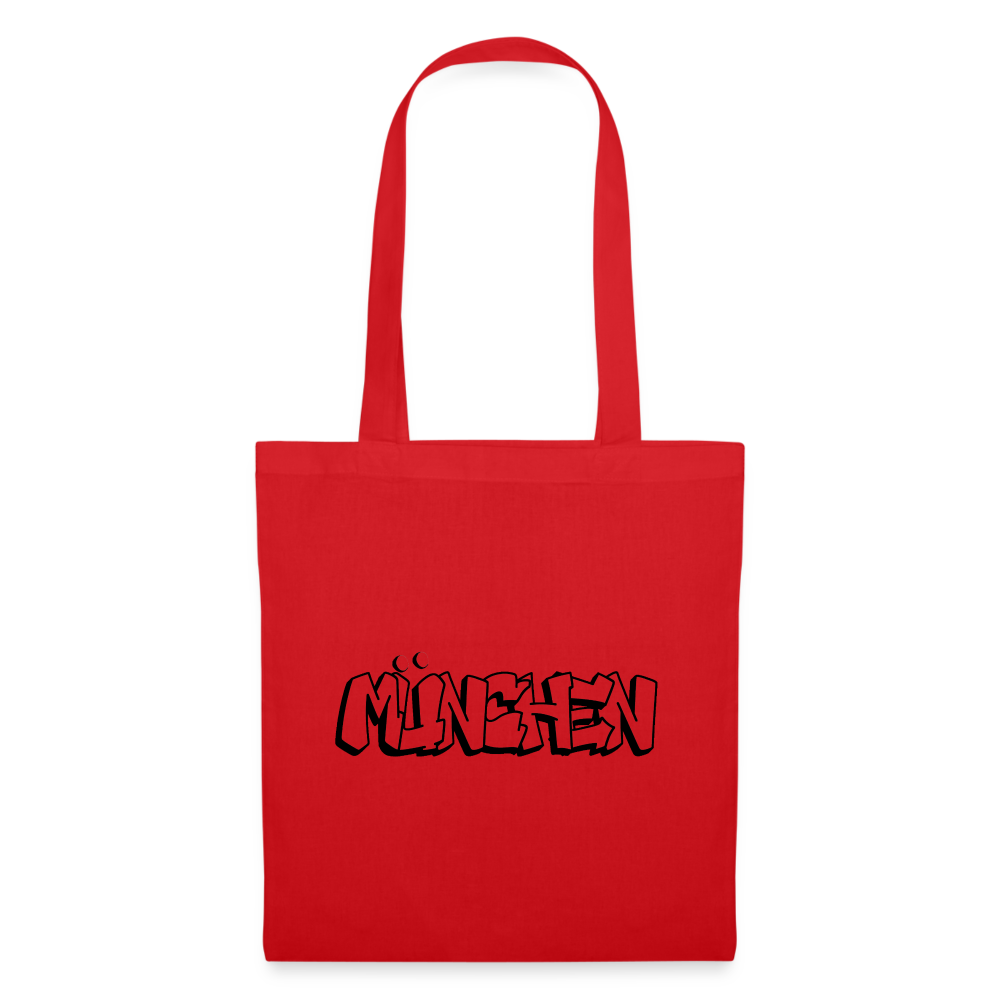Tote Bag München "Graffiti Black" - Rot
