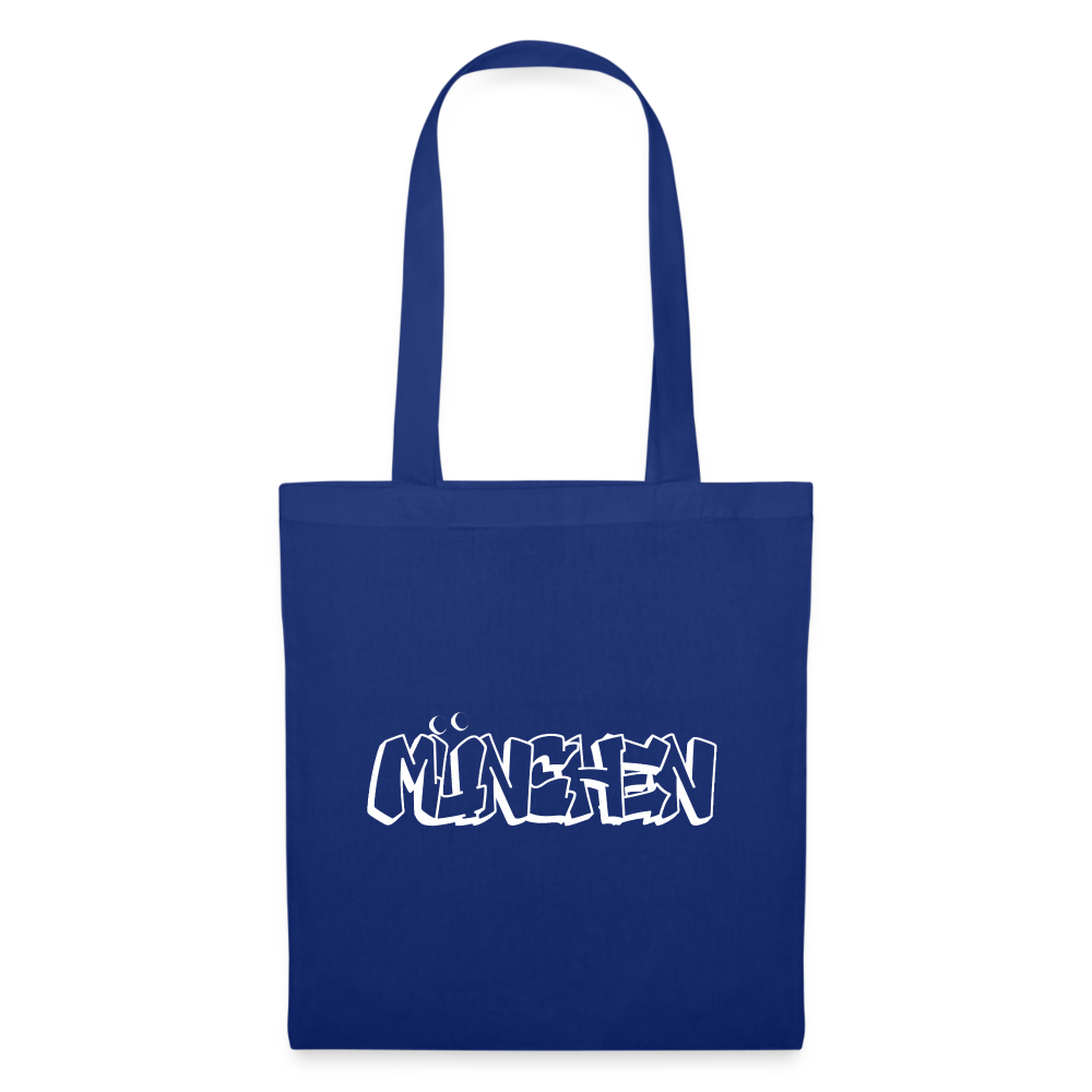 Tote Bag München "Graffiti White" - Royalblau