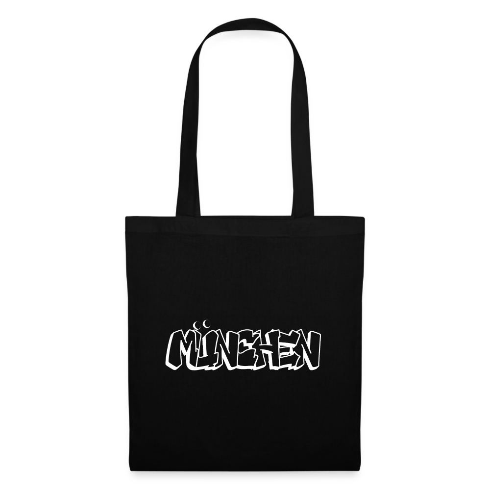 Tote Bag München "Graffiti White" - Schwarz