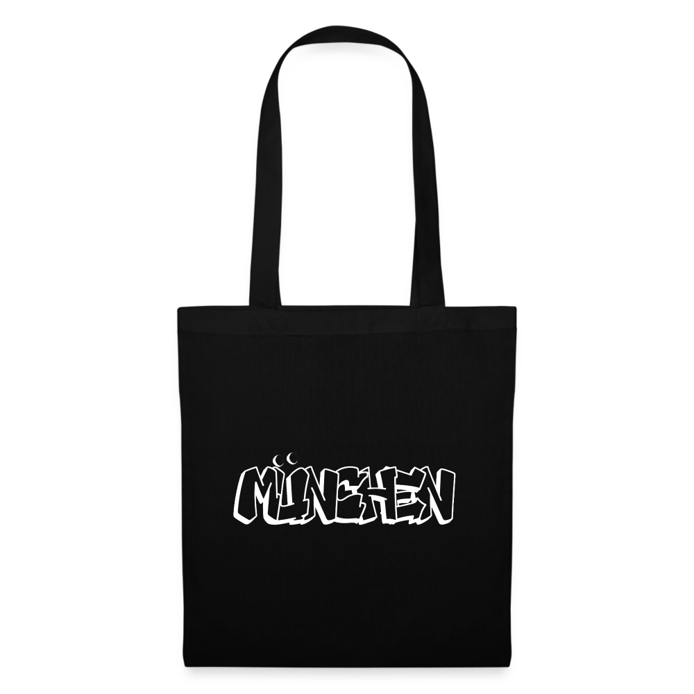 Tote Bag München "Graffiti White" - Schwarz
