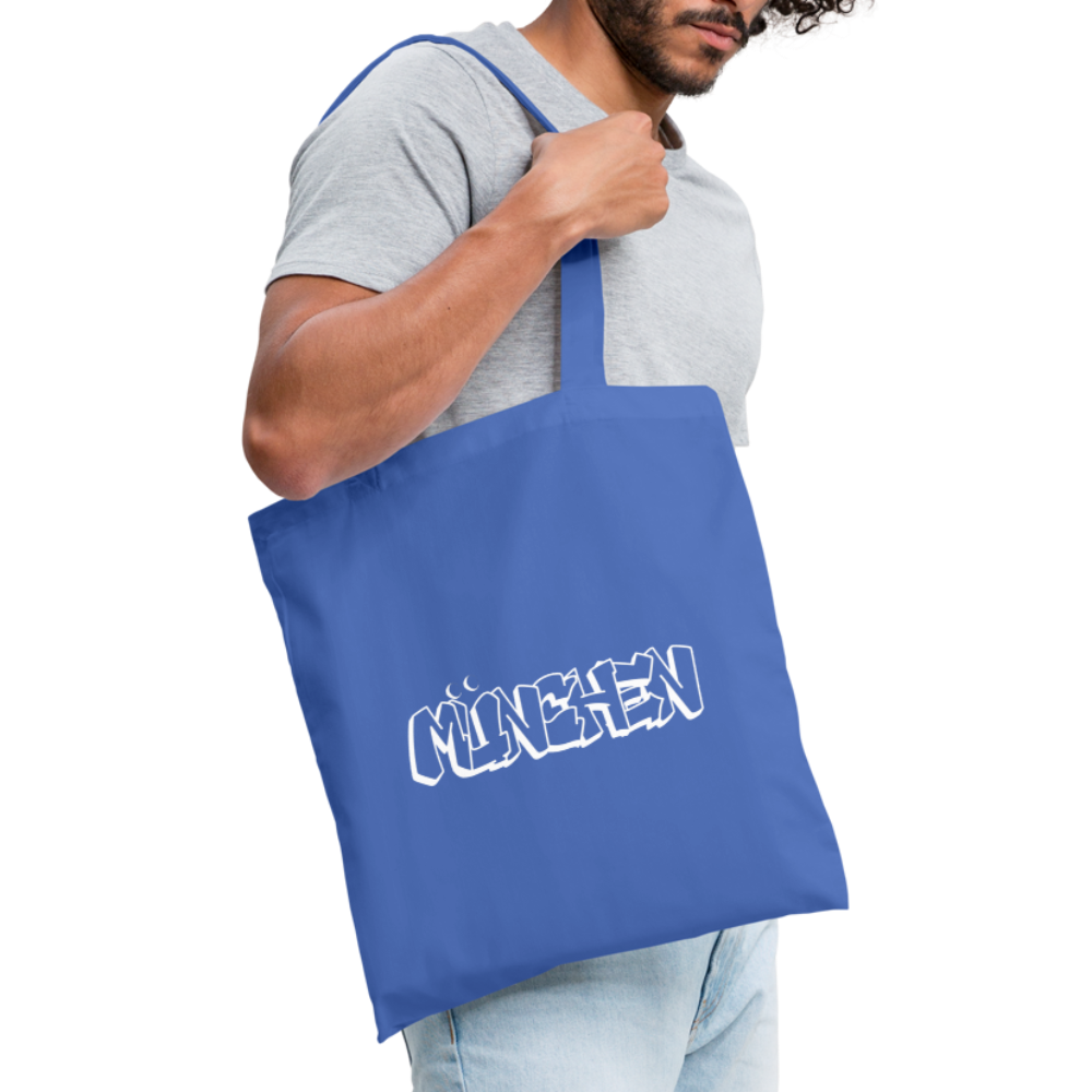 Tote Bag München "Graffiti White" - Hellblau