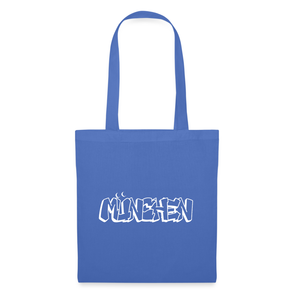 Tote Bag München "Graffiti White" - Hellblau