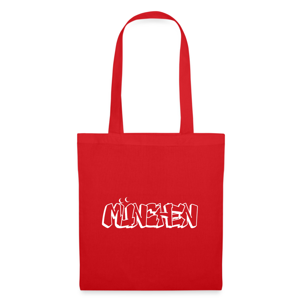 Tote Bag München "Graffiti White" - Rot