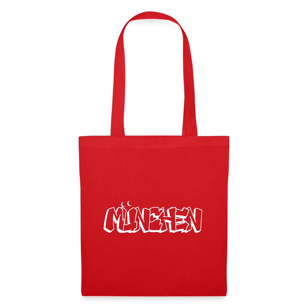 Tote Bag München "Graffiti White" - Rot