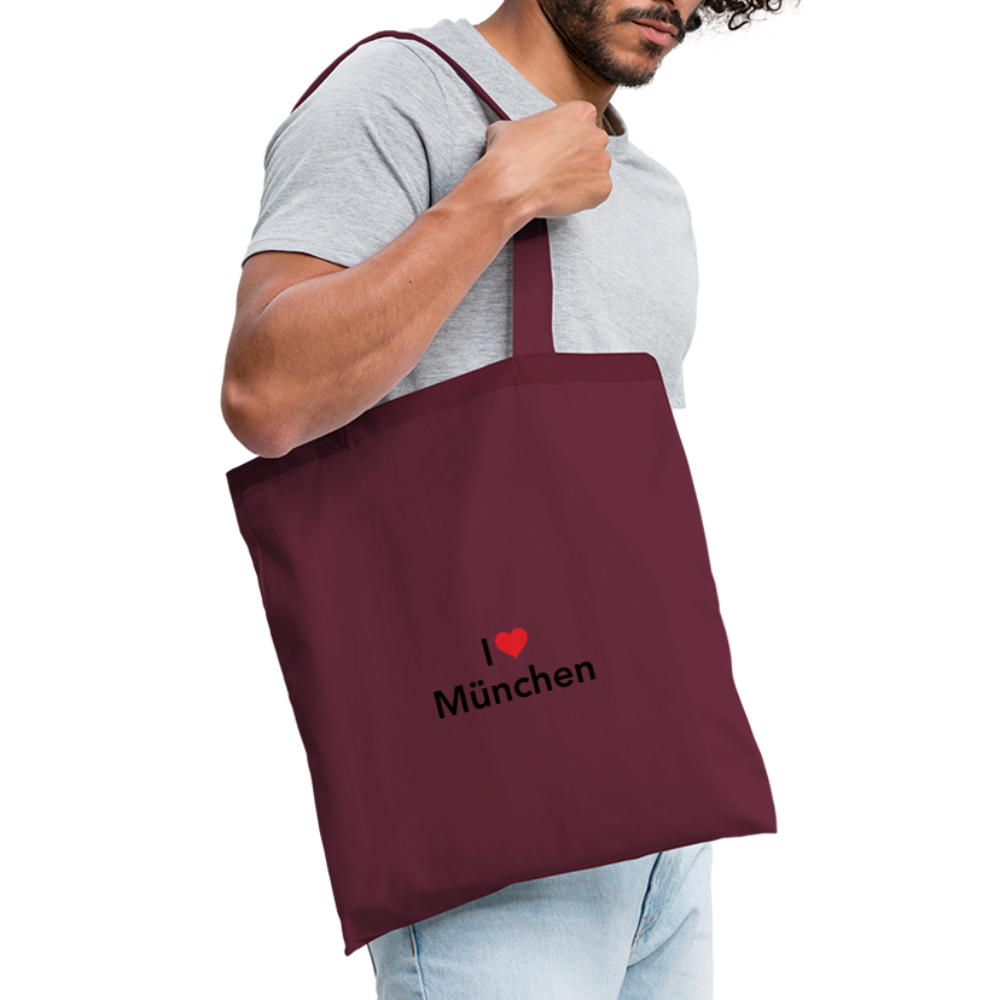 Tote Bag "I Love München" Bright Edition - Burgunderrot
