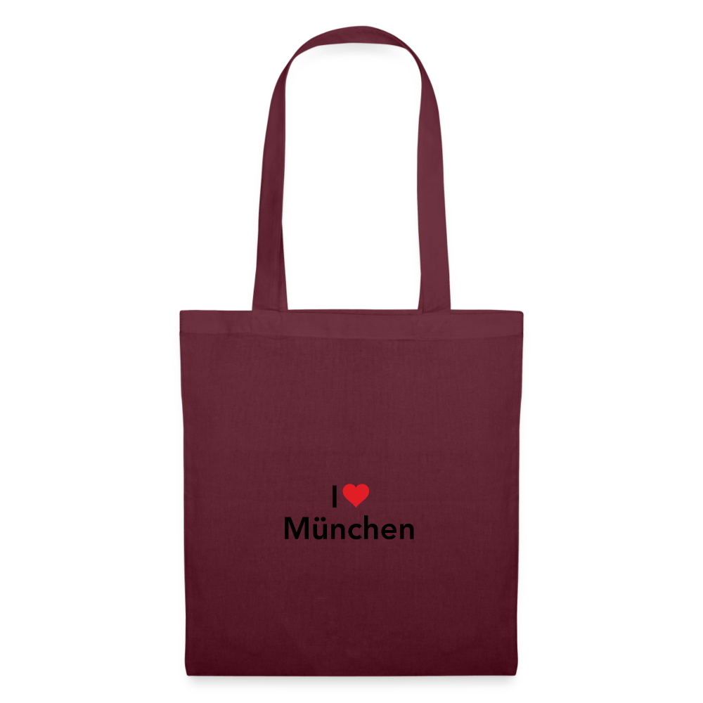 Tote Bag "I Love München" Bright Edition - Burgunderrot