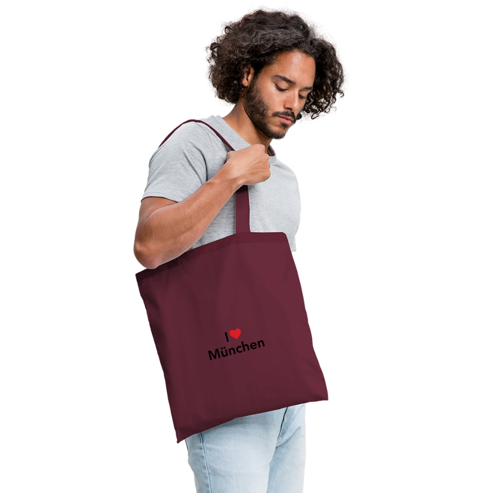 Tote Bag "I Love München" Bright Edition - Burgunderrot