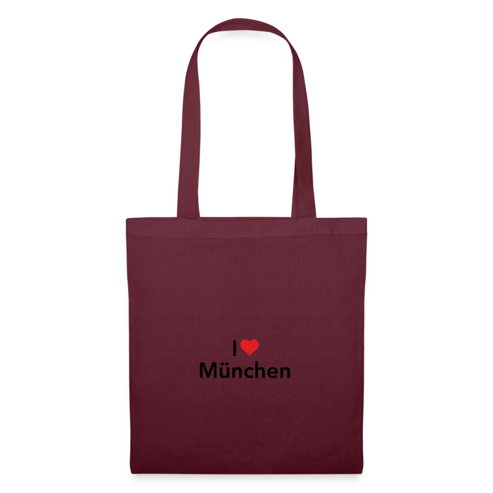 Tote Bag "I Love München" Bright Edition - Burgunderrot