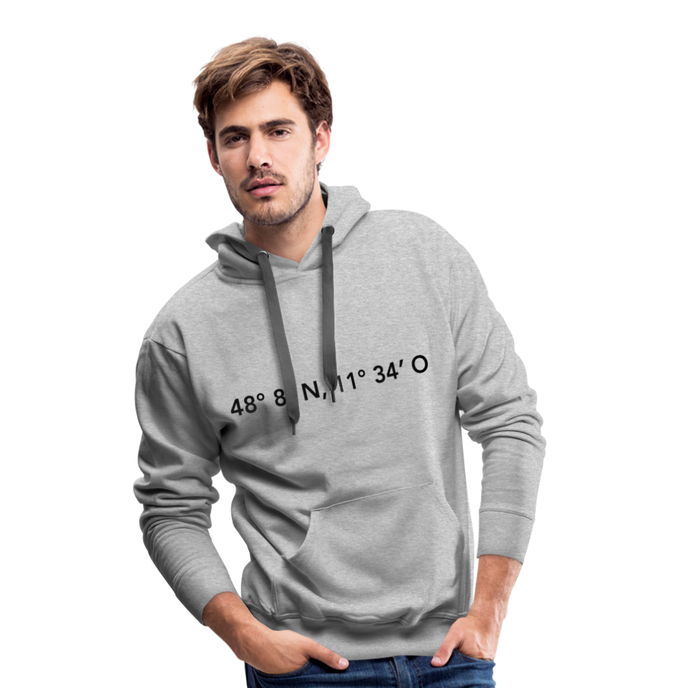 Hoodie München "GPS" Dark Edition - Grau meliert