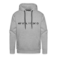 Hoodie München "GPS" Dark Edition - Grau meliert