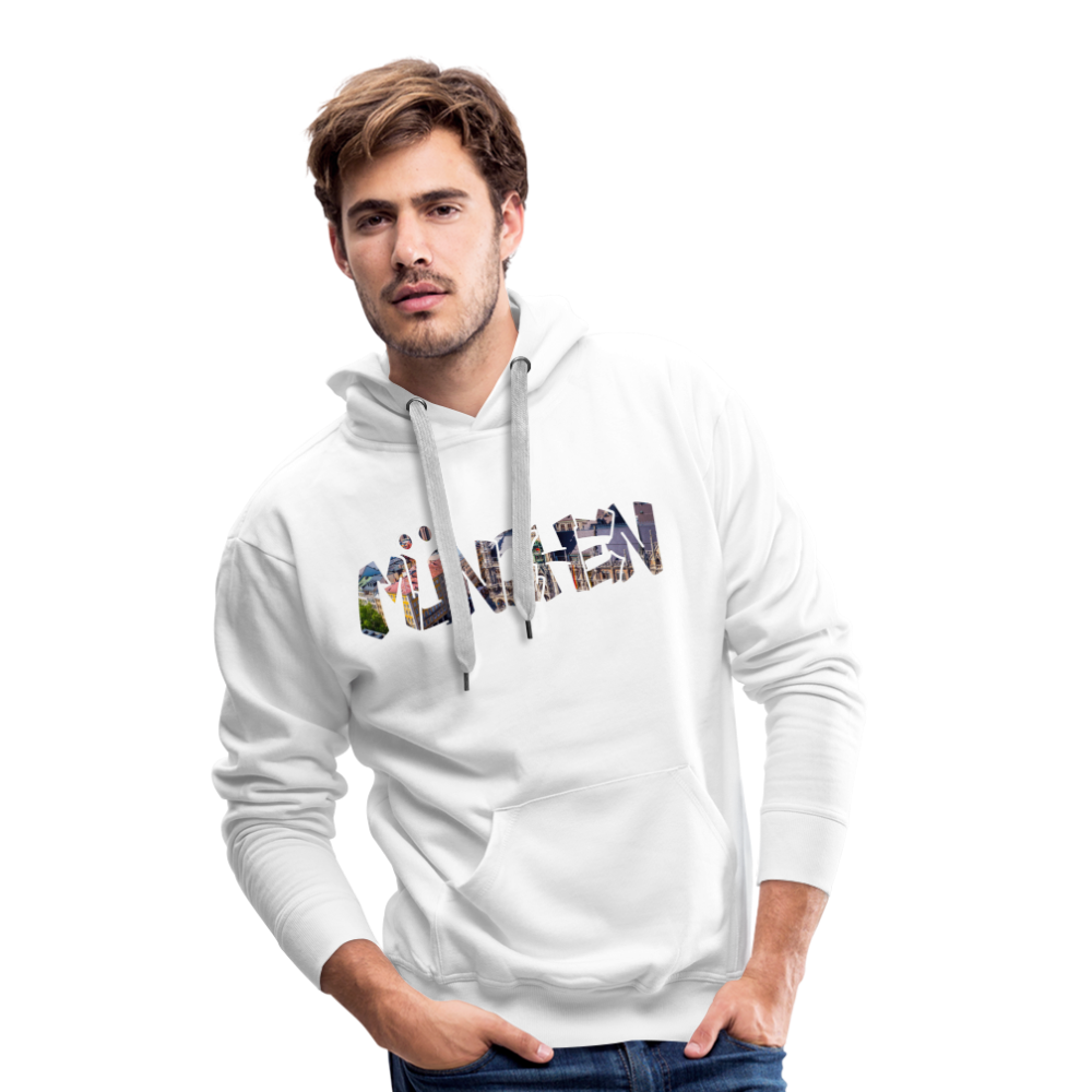 Hoodie München "Graffiti Marienplatz GPS" Bright Edition - Weiß