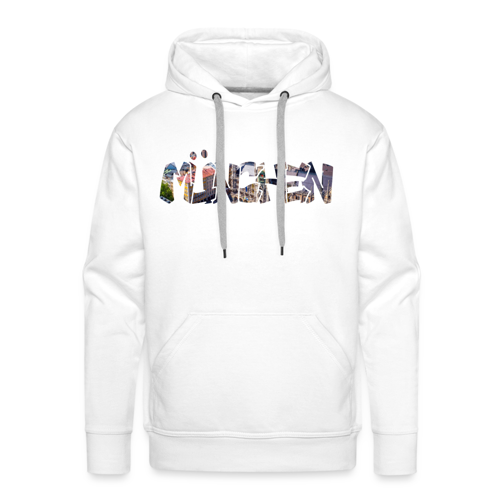 Hoodie München "Graffiti Marienplatz GPS" Bright Edition - Weiß