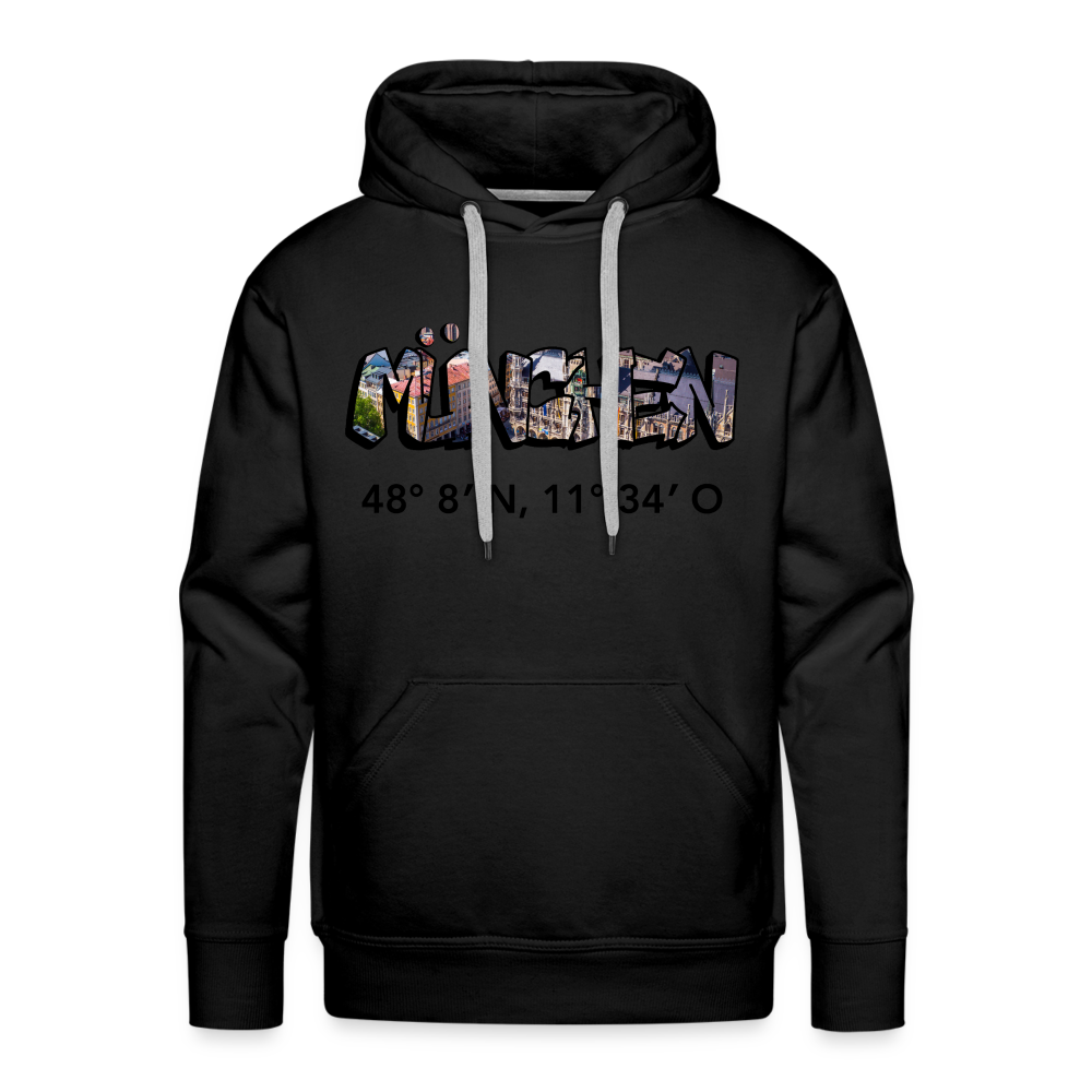 Hoodie München "Graffiti Marienplatz GPS" Dark Edition - Schwarz