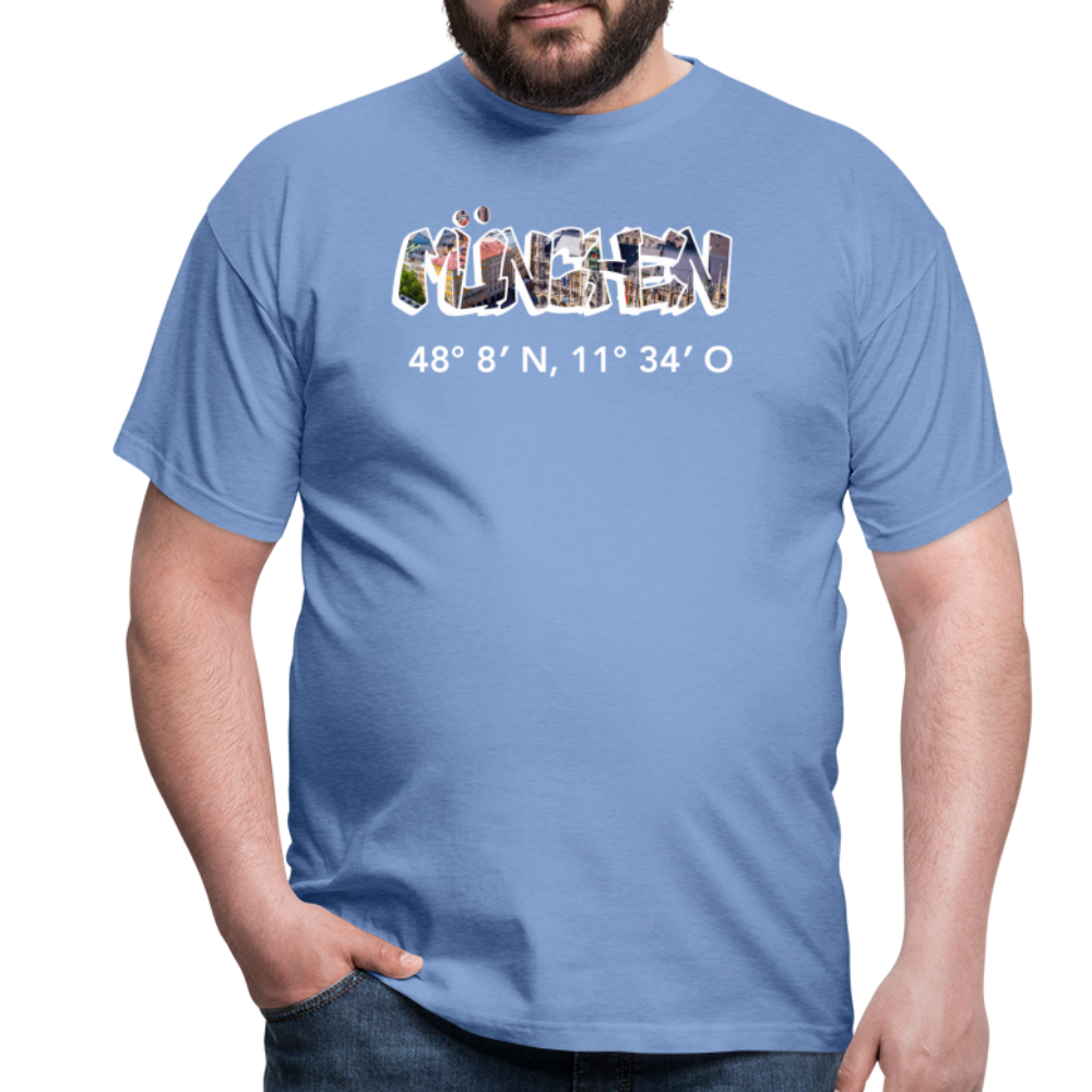 T-Shirt München "Graffiti Marienplatz GPS" Bright Edition - carolina blue