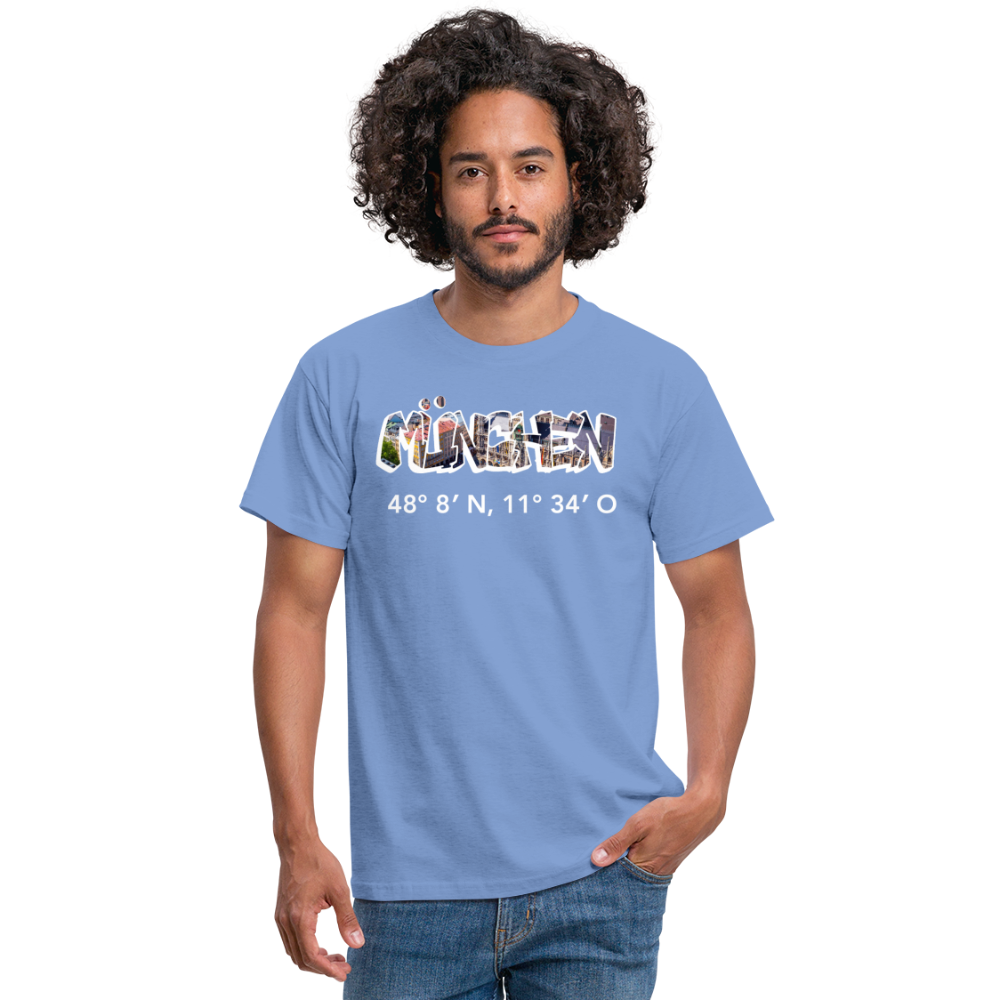 T-Shirt München "Graffiti Marienplatz GPS" Bright Edition - carolina blue