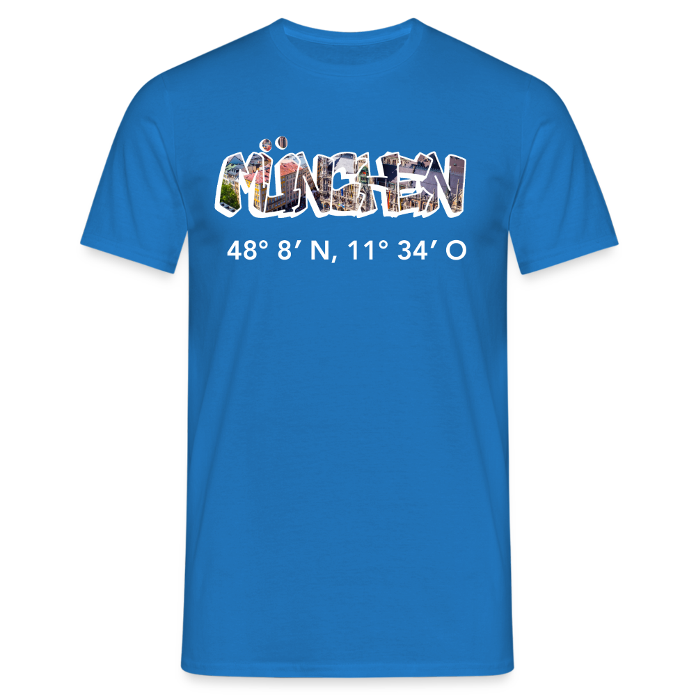 T-Shirt München "Graffiti Marienplatz GPS" Bright Edition - Royalblau