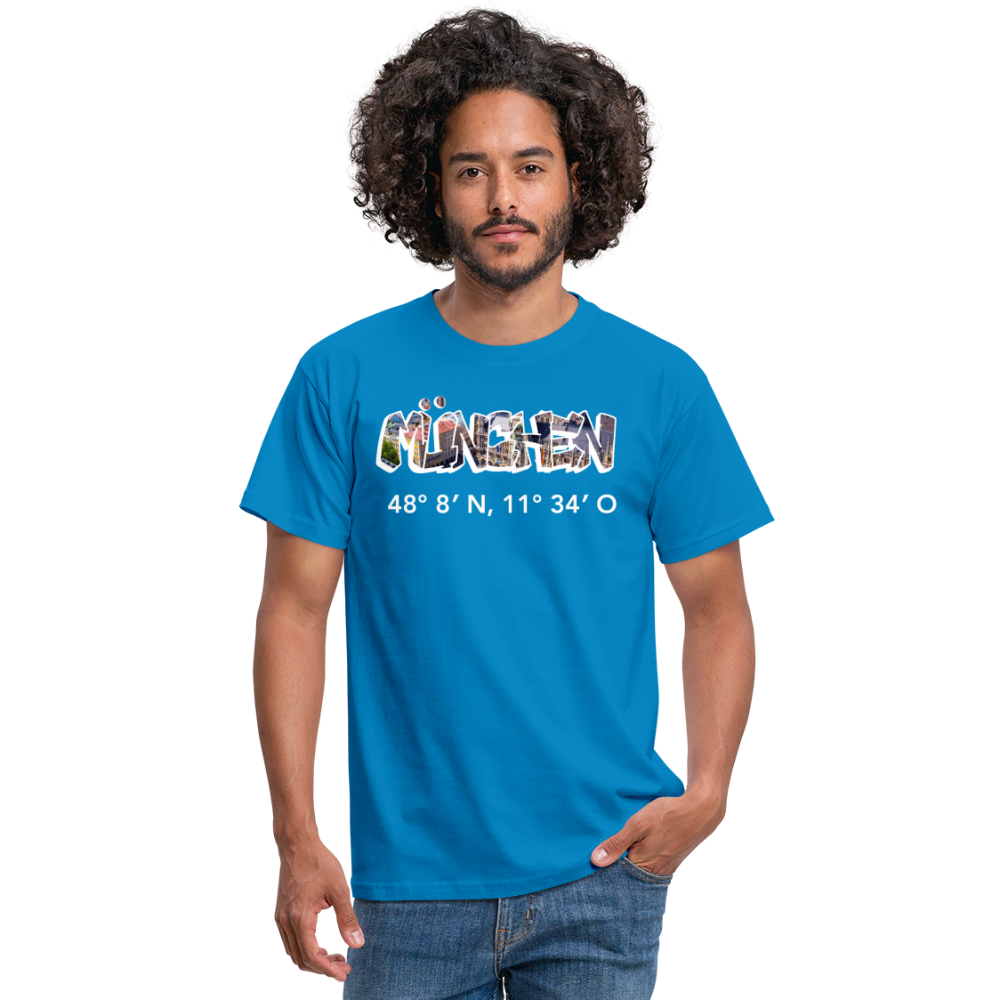 T-Shirt München "Graffiti Marienplatz GPS" Bright Edition - Royalblau
