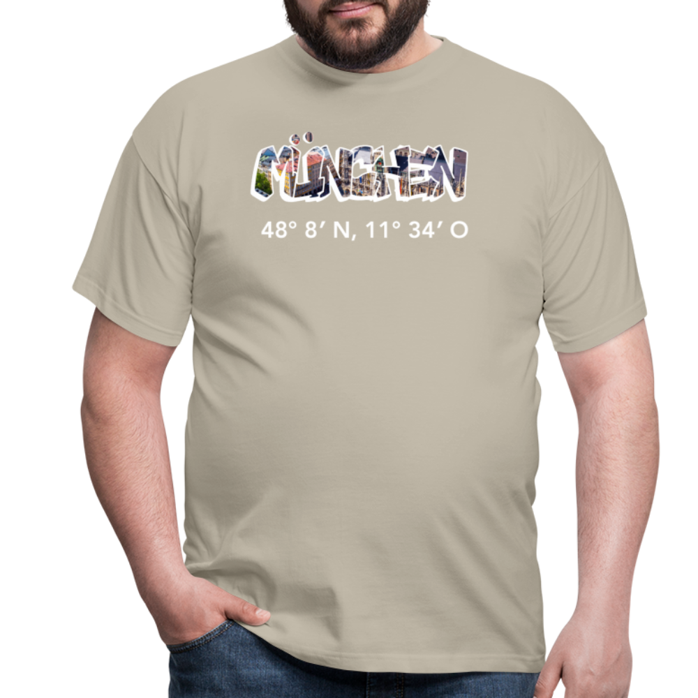 T-Shirt München "Graffiti Marienplatz GPS" Bright Edition - Sandbeige