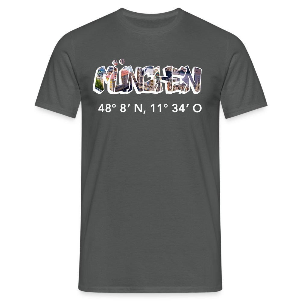T-Shirt München "Graffiti Marienplatz GPS" Bright Edition - Anthrazit