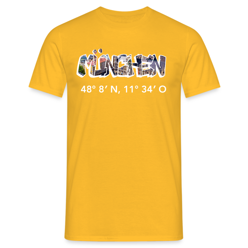 T-Shirt München "Graffiti Marienplatz GPS" Bright Edition - Gelb