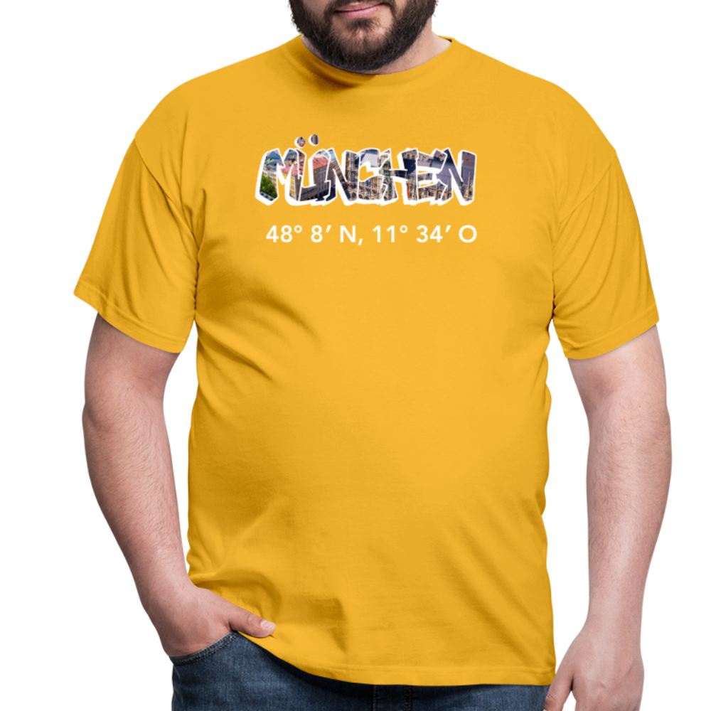T-Shirt München "Graffiti Marienplatz GPS" Bright Edition - Gelb