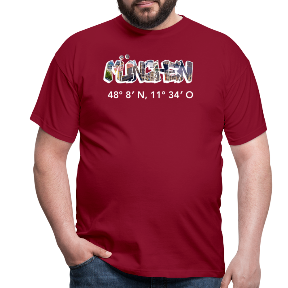 T-Shirt München "Graffiti Marienplatz GPS" Bright Edition - Ziegelrot
