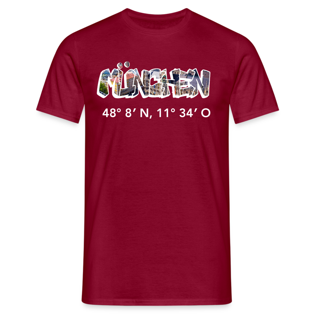T-Shirt München "Graffiti Marienplatz GPS" Bright Edition - Ziegelrot