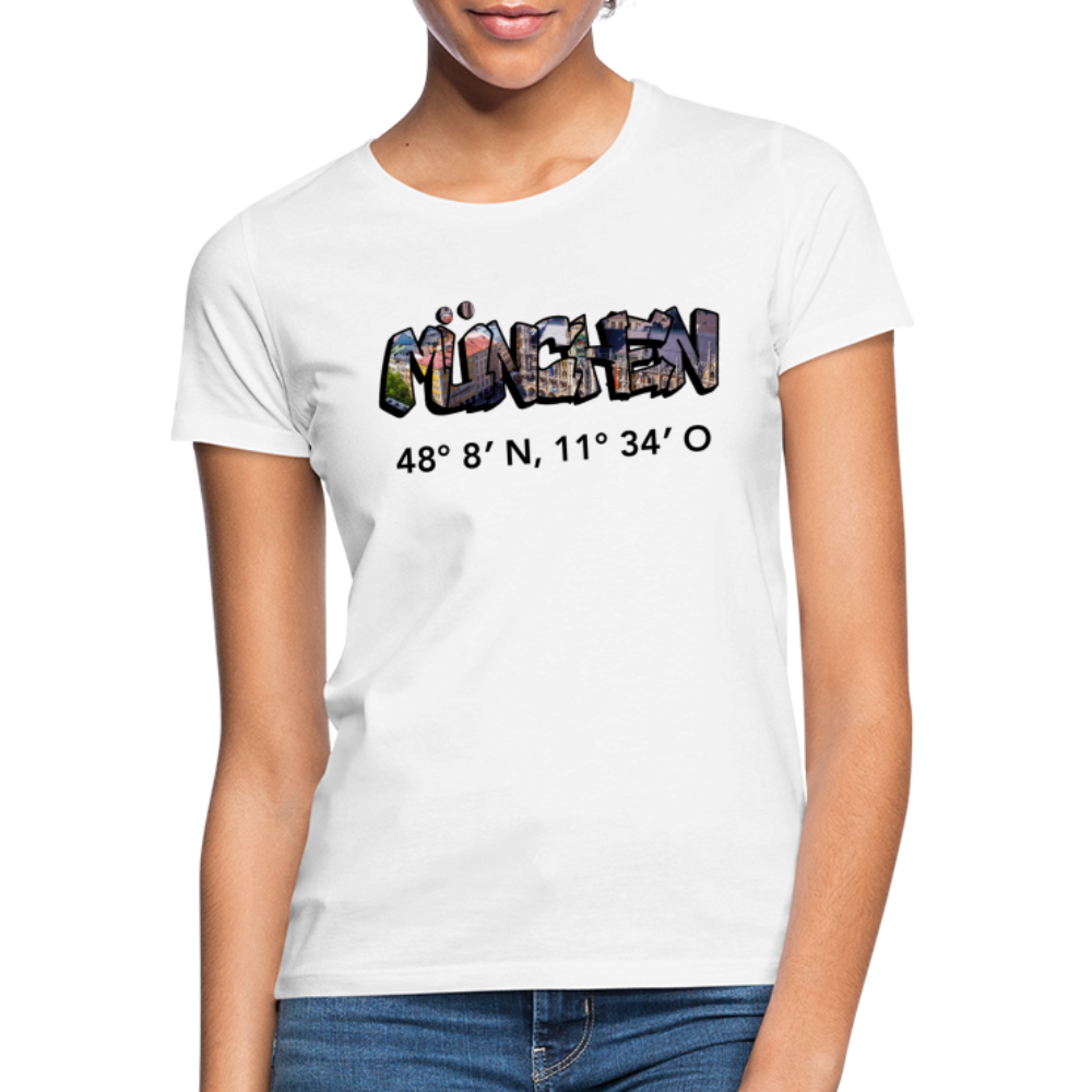 T-Shirt Ladies München "Graffiti Marienplatz GPS" - Weiß