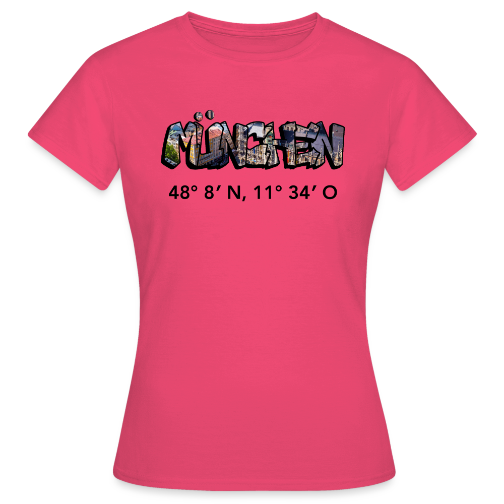 T-Shirt Ladies München "Graffiti Marienplatz GPS" - Azalea