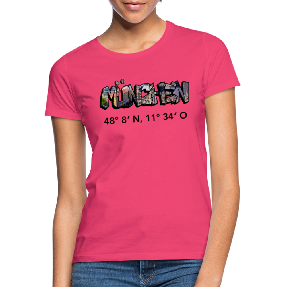 T-Shirt Ladies München "Graffiti Marienplatz GPS" - Azalea