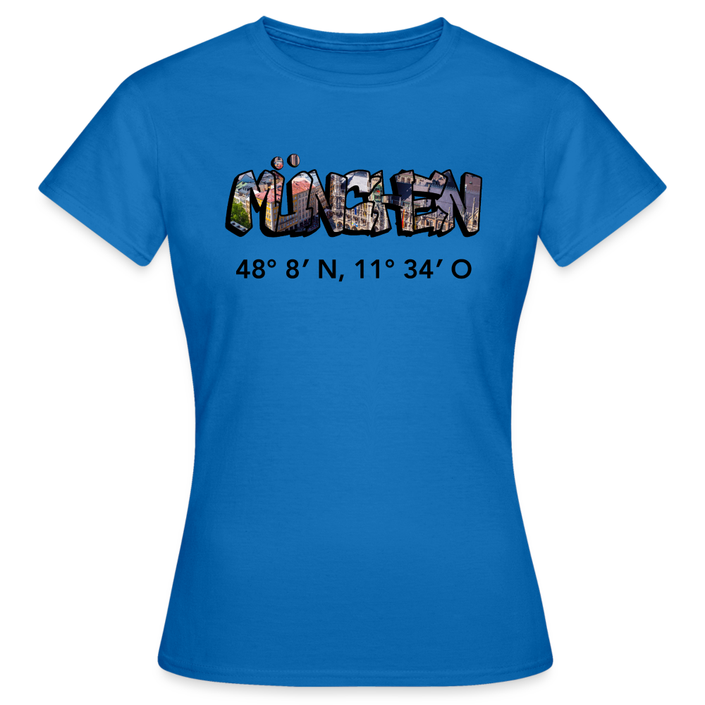 T-Shirt Ladies München "Graffiti Marienplatz GPS" - Royalblau