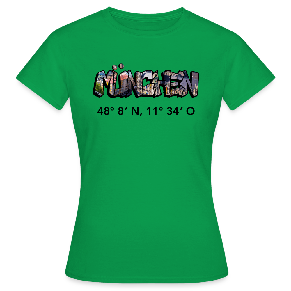 T-Shirt Ladies München "Graffiti Marienplatz GPS" - Kelly Green