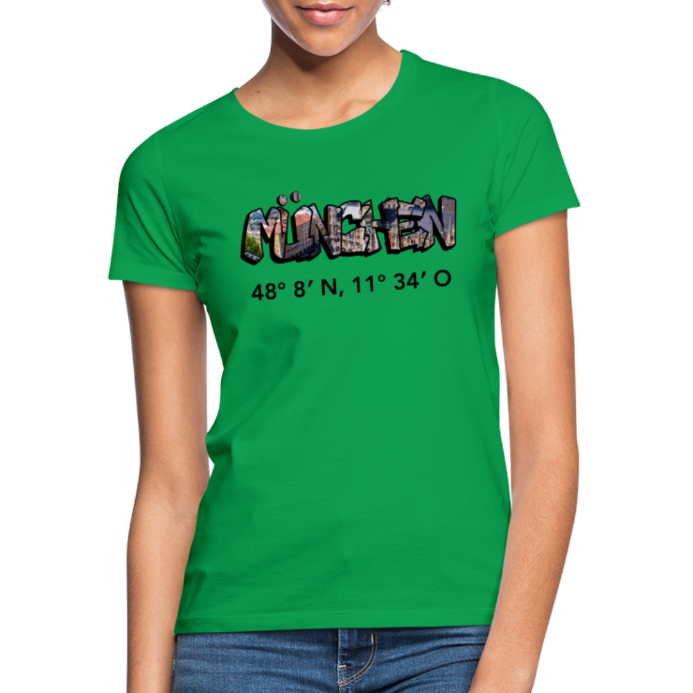 T-Shirt Ladies München "Graffiti Marienplatz GPS" - Kelly Green