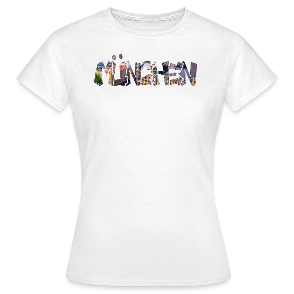T-Shirt Ladies München "Graffiti Marienplatz GPS" Bright Edition - Weiß