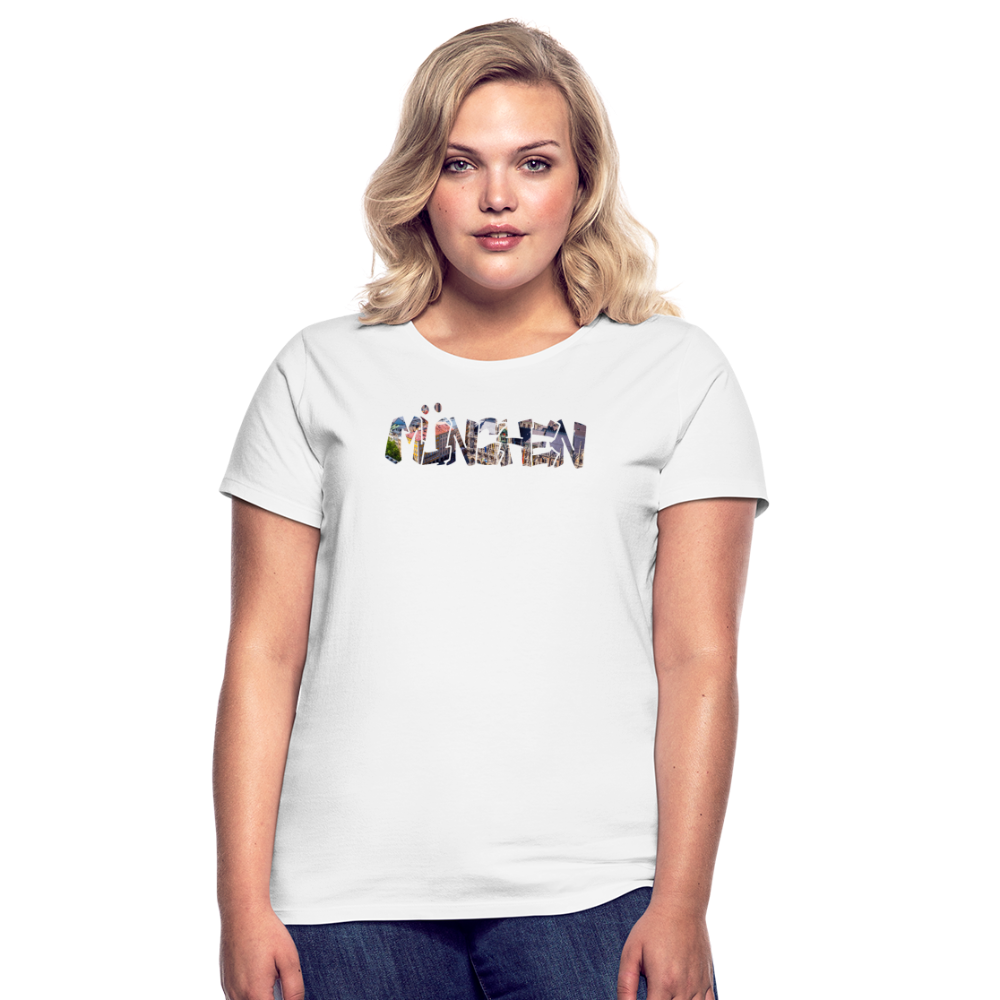 T-Shirt Ladies München "Graffiti Marienplatz GPS" Bright Edition - Weiß