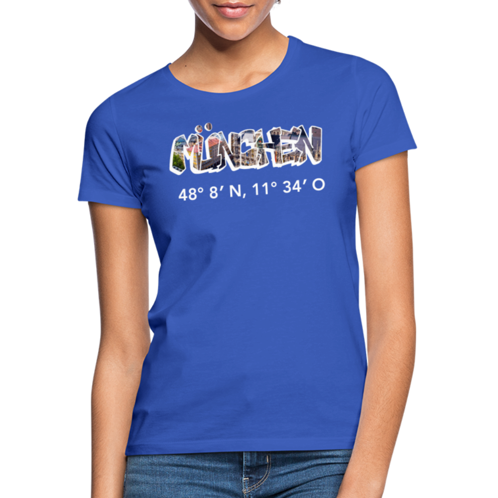 T-Shirt Ladies München "Graffiti Marienplatz GPS" Bright Edition - Royalblau